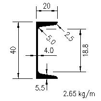 U 40x20x4