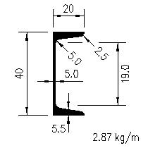 U 40x20x5