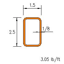 HSS 2.5x1.5x0.125