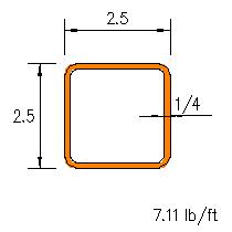 HSS 2.5x2.5x0.250