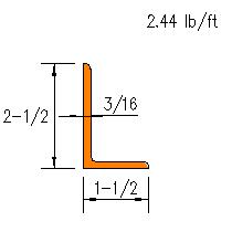 L 2.5x1.5x0.1875